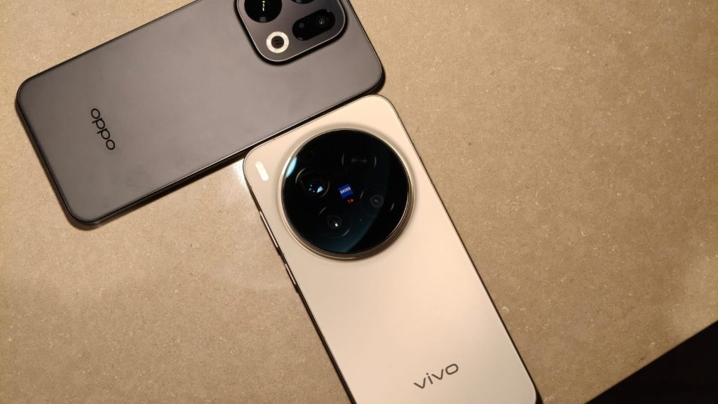 vivo X300 Pro kept next to the OPPO Find X9