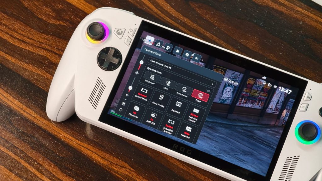 Armoury Crate tab opened in the ROG Ally