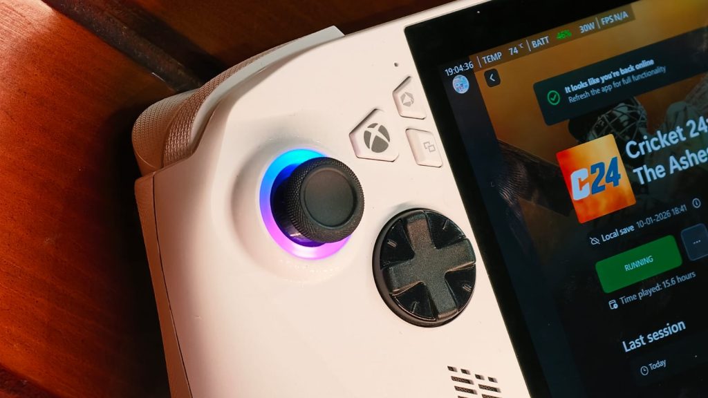 Close up of the controllers on the Xbox Ally