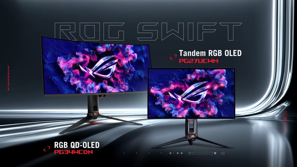 Renders od the new Asus QD-OLED and Tandem OLED Monitors
