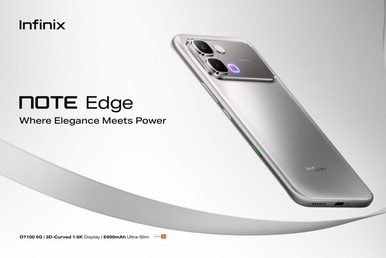 Silver color of the Infinix Note Edge