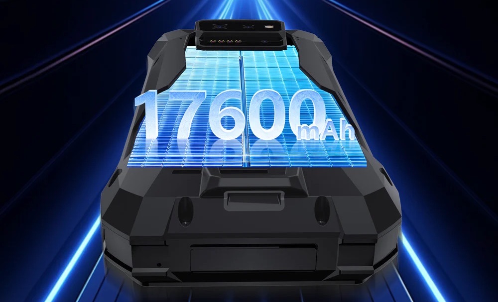 Showing the 17,600 mAh battery