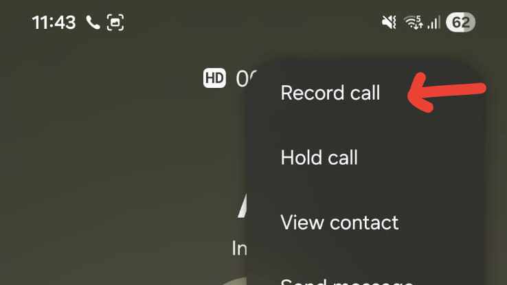 image to Tap Record call to start recording phone call on samsung