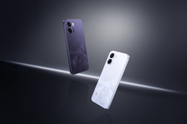 OPPO K14x in both purple and white color