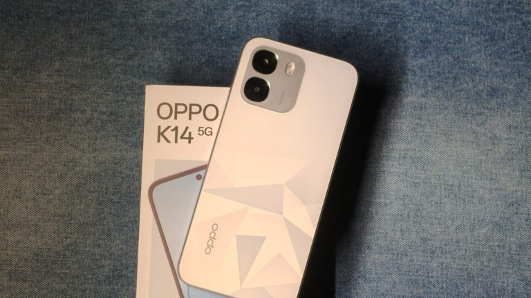 OPPO K14 kept on top of it's box
