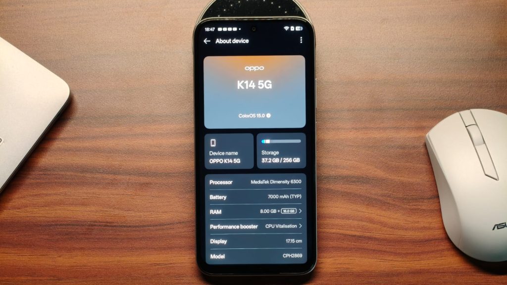 Image of the software page on the K14