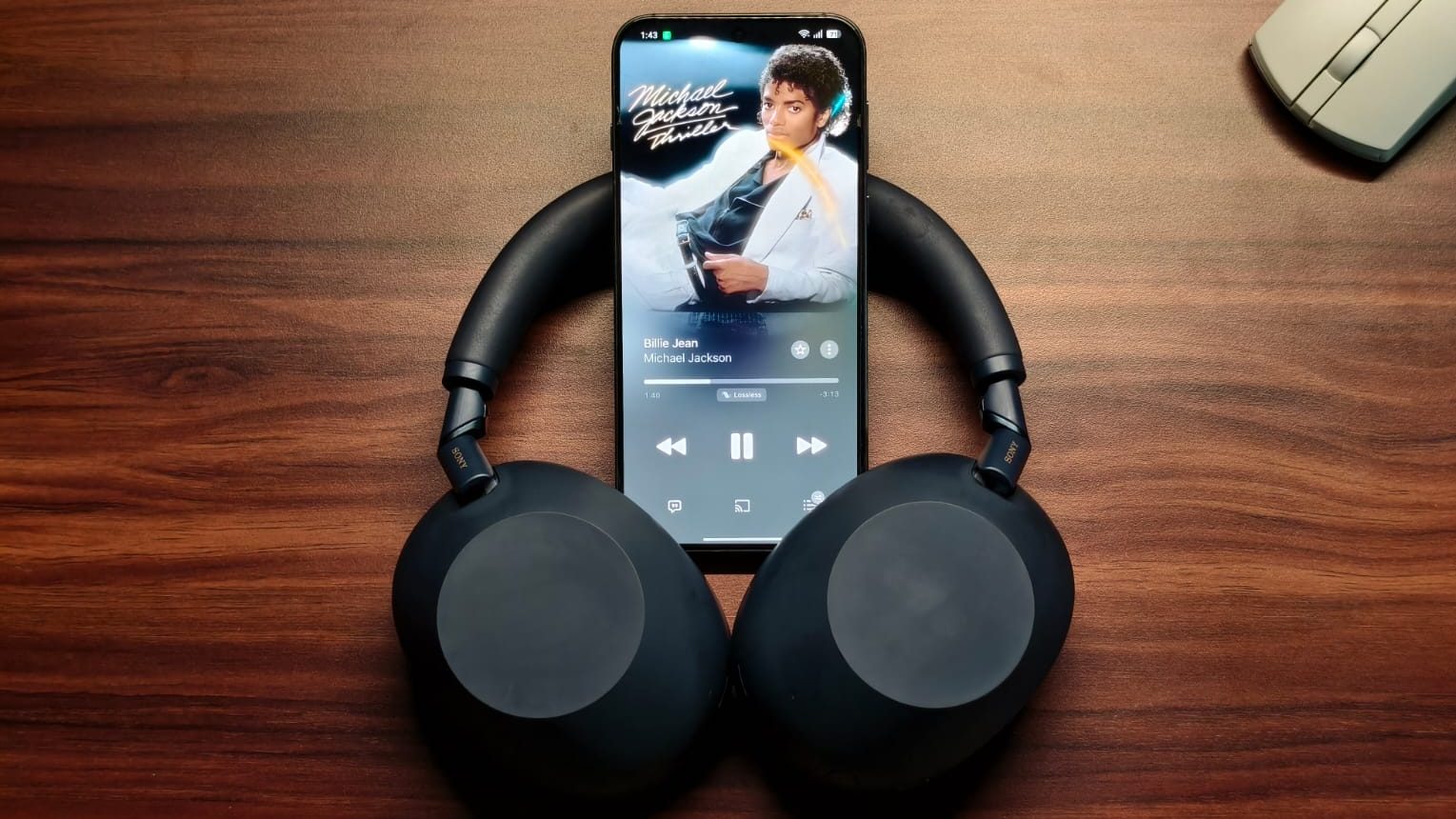 Billie Jean playing on a phone